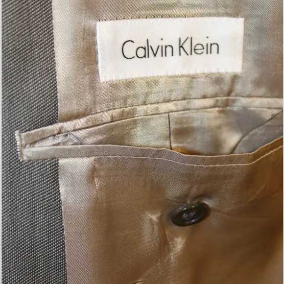 Calvin Klein Macy 39R Men Blazer 2 Buttons 100% Wool Lined Gray - Picture 5 of 11